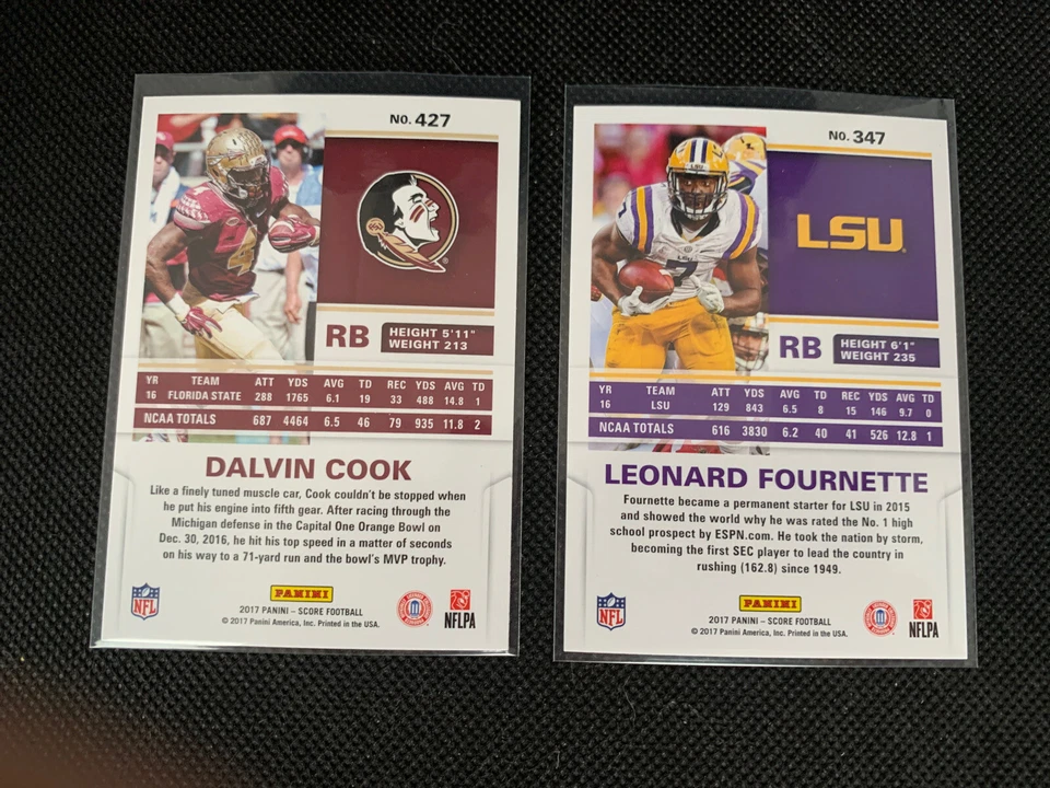 2017 Score DALVIN COOK & LEONARD FOURNETTE Rookie Lot (2) - Image 2 of 2