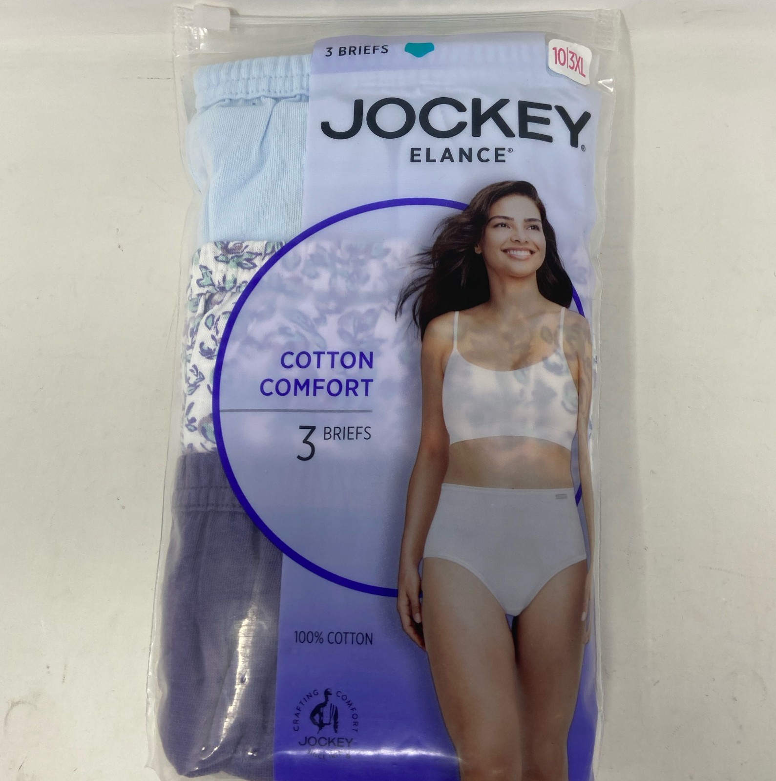 Jockey Elance Women’s Brief Underwear 3-Pack, Multicolor - Size 10 3XL