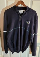 NEW LACOSTE 1/2 ZIP STAND UP COLLAR COTTON SWEATER MENS XL 6 NAVY 185.00