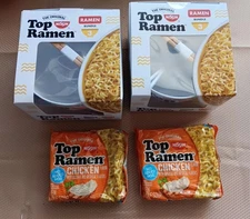 Nissin Top Ramen & Cup Noodles Bowl W/ Spoon & Chopsticks & Pack Of Noodles 2