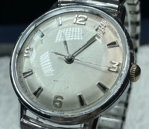 Vintage 1968 Timex Marlin 2017 2468 - Manual Wind - Runs & Keeps Time - Silver