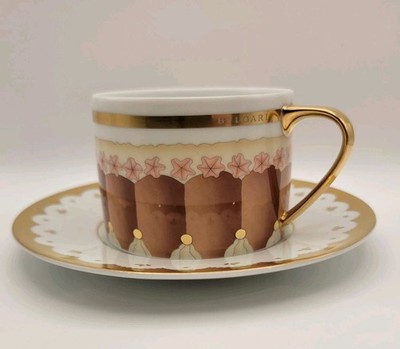 Bvlgari Rosenthal Dolci Decò Gateau Espresso Cup & Saucer Porcelain Germany Pink