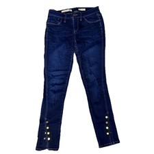 Pilcro Anthropologie Womens Ankle Gold Button Detail Denim Jeans 27 x 29