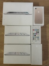 iPhone 5S, 6, 7, 2-iPad Mini2, and iPad 2 Empty Boxes with Apple Stickers