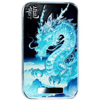 #ad #ad 2026 Color Lucky Dragon Hánshuāng Silver Bar 1 Troy Oz .999 Fine Art Bar INSTOCK $122.95