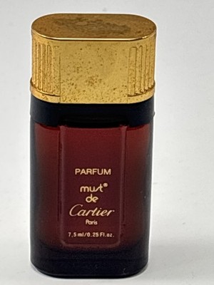 Vintage Mini Splash MUST DE CARTIER Vente exclusive Pure Parfum .25 Oz 7,5ml
