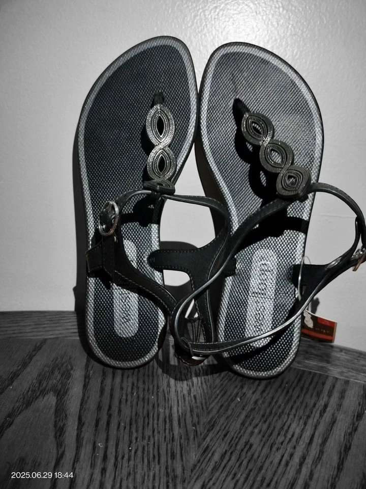 Sandalias West Loop acolchadas chanclas plantilla bronceada talla M 5/6 estampado animal para mujer Foto 2 de 4