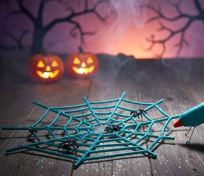 Turquiose Teal Blue 4'' Mini Glue Sticks- Halloween Crafts Hot Melt Adhesive 5/16