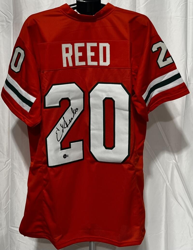 Ed Reed Autographed Signed University Of Miami Football Jersey BAS Authentic 