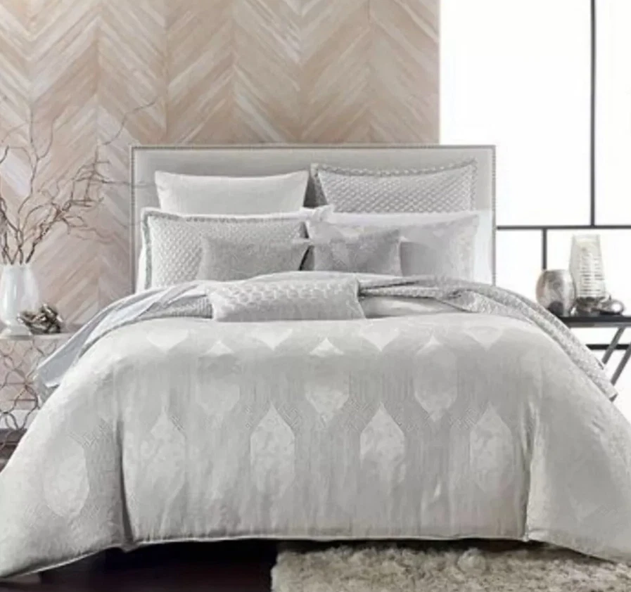 Hudson Park Aurora Silver Duvet Cover - Full / Queen - retail $400 - Image 2 of 4