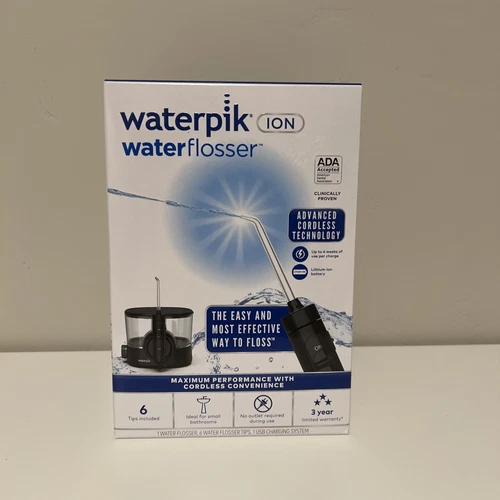 Waterpik ION Water Flosser Compact Rechargeable Cordless Countertop Black