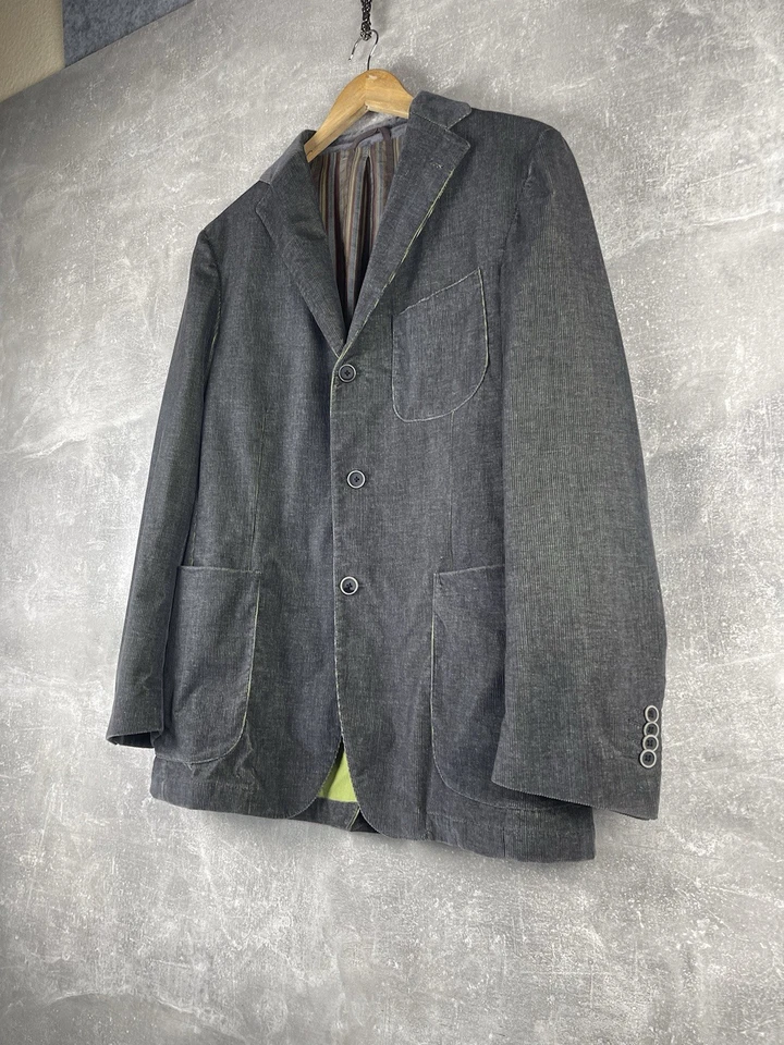 Lardini 男式灯芯绒西装外套水洗炭灰色 52 码意大利制造 — 第 2/4 张图片