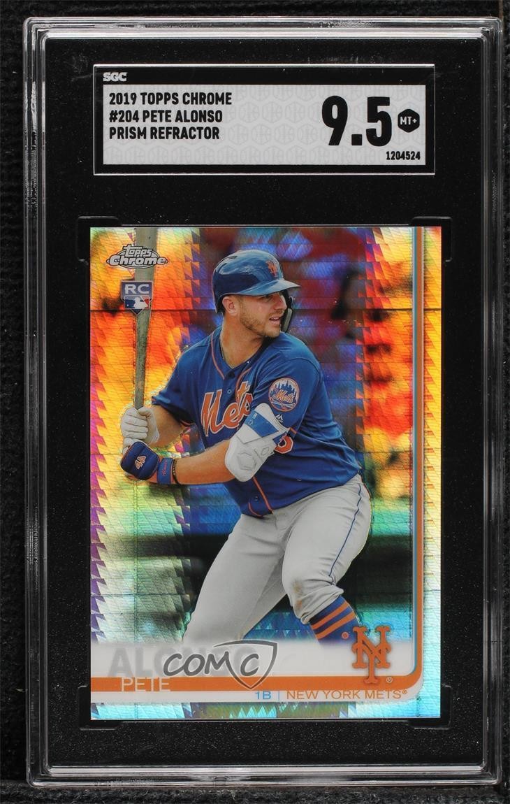 2019 Topps Chrome Prism Refractor Pete Alonso #204 SGC 9.5 Mint+ 8k3