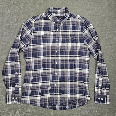 Proof Shirt Mens Medium Blue Plaid Flannel Long Sleeve Button Front Huckberry