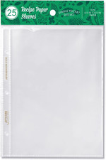 Binder Page Protectors for 4X6 Recipe Cards or Photos Crystal