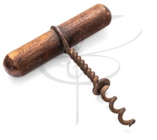 Antique Vintage Wood Handled Wine Corkscrew Bottle Opener