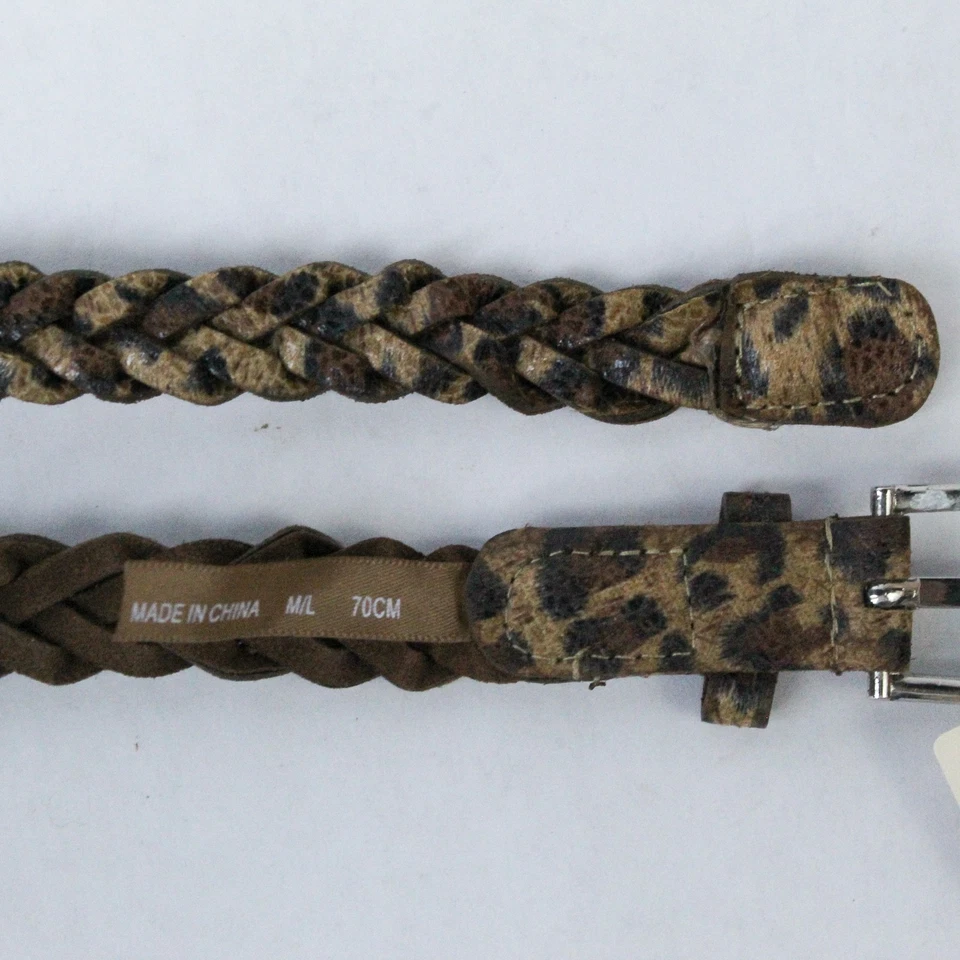 Cinturón Trenzado Forever 21 Leopardo Junior M/L Marrón con Etiquetas Adjuntas Foto 3 de 4