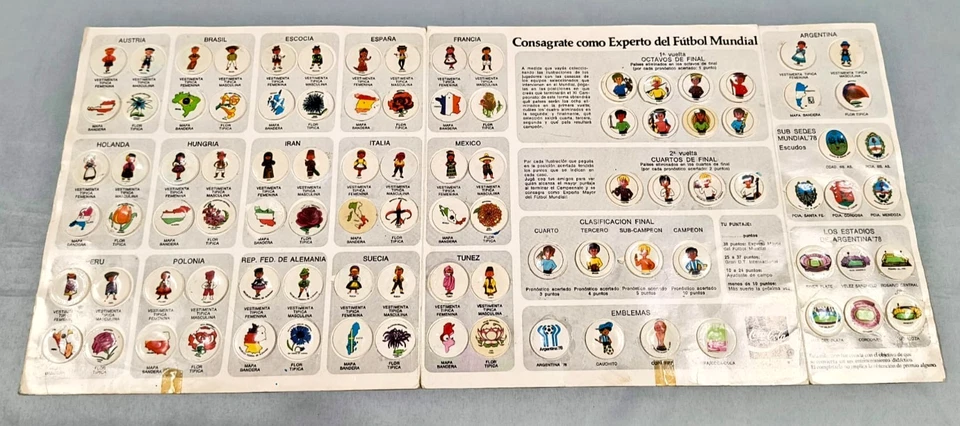 Vintage RARE 1978 FIFA WORLD CUP album coca cola caps Argentina complete - Image 2 of 4