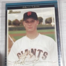 Bowman 2002 Matt Cain Rookie Autograph #316 San Francisco Giants Baseball Card. rookie card picture