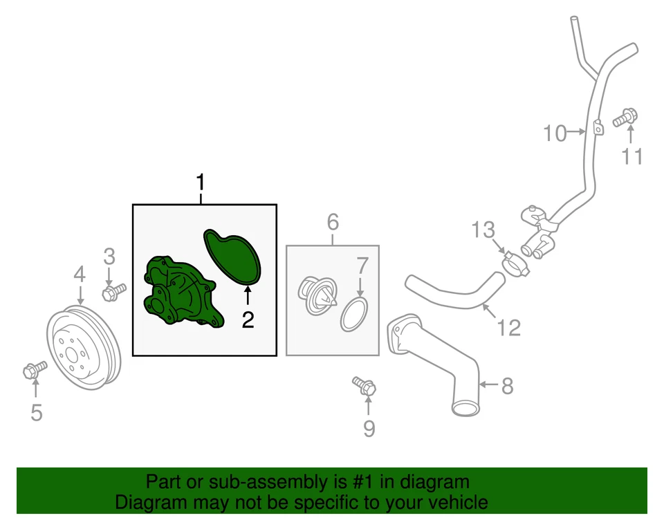 Bomba de agua genuina Subaru 2014-2021 WRX Forester 21110AA710 Foto 3 de 3