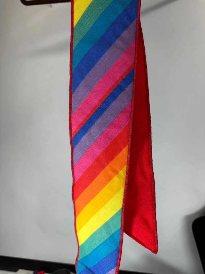 Cinturón Vintage Arco Iris Rayas Cintura Algodón Ancho 34 pulgadas Hebilla Máxima Negrita Años 80 Foto 2 de 4