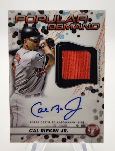 Cal Ripken Jr. 2023 Topps Pristine Popular Demand Auto Game Used Jersey Relic
