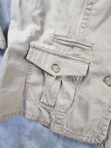 Giacca donna Eddie Bauer grande beige 100% cotone tela lavoro tasche bottoni - Foto 5 di 9