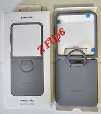 Samsung Silicone Case Galaxy Z Flip6 Gray Ring Grip Design/Ultra-Slim Design