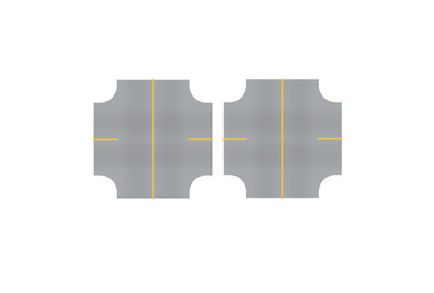 Easy Streets N-Aged Asphalt-4 Way Int Solid Yellow Line 2 Stop No Fog