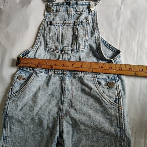 H&M Girls Overalls Size 6 Blue Cotton Full Length Chest Pocket Garden Girl Play - Picture 14 of 19