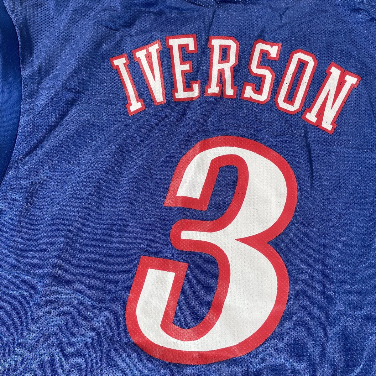 Philadelphia 76ers Allen Iverson Jersey 3 Mens XL Blue NBA