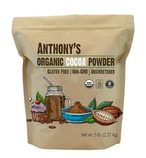 Anthony's Organic Cocoa Powder, 5 lb, Unsweetened, Gluten Free, Non GMO