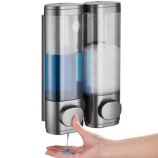 Shampoo and Conditioner Dispenser 2 Chamber No Drill, Shower Soap Pump Dispen...