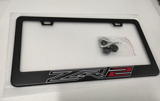 Zr2 License Plate Frame Premium Black Metal For Silverado Colorado
