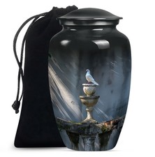 Dove Pair Funeral Urns for Ashes Adult Mom, Handcrafted Urn 10 Inch 