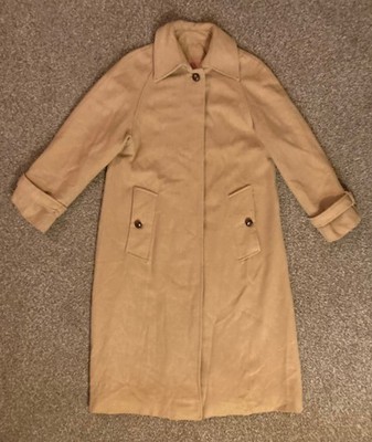 Vintage 100% Camel Hair Long Coat Lightweight Button-Up Women's Medium I. Magnin