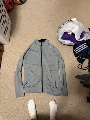 UNRL - Men's Gray Full Zip Transition Performance Stretch Logo Jacket - Large