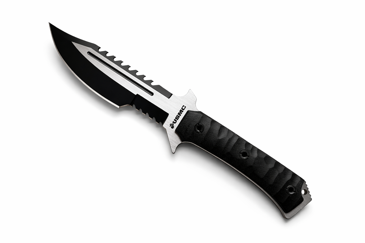 USMC ダブルフェイス USMC Tactical Survival Knife | Full Tang Fixed Blade Combat Knife