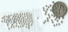 100 Silver Plated Smooth Star Beads 3x2mm