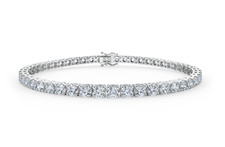 RRP £7000 5.12ct F/VS 100% Natural Round Diamond Tennis Bracelet, 18k White Gold