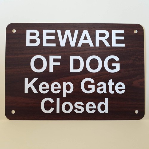 Beware of Dog Keep Gate Closed Sign Plaque Close Shut Outdoor Rated Puppy - Bild 18 von 295