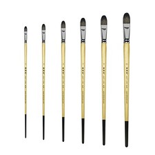 XDT 6386 Filbert Style Paint Painting Brushes Set 6 Piece Hog Nylon Hair
