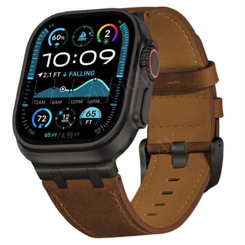 Correa de cuero y metal para Apple Watch Ultra 2 49 mm serie 10 9 8 7 SE 6 5 4 3 - Imagen 45 de 72
