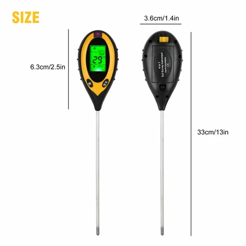 4 in 1 LCD Digital PH Tester Soil Water Moisture Light Temperature Test Meter - Picture 9 of 10