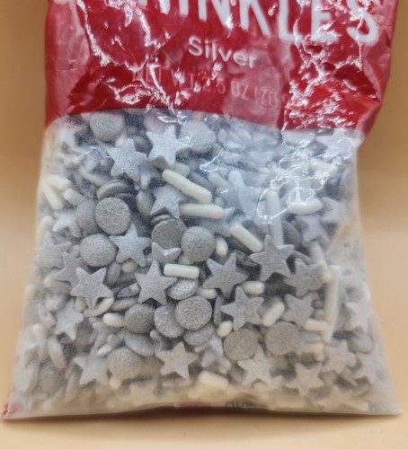 Sweetshop Silver Star & Circle Sprinkles 2,5 oz Holiday Festive, TOTALMENTE NUEVO - Imagen 2 de 6