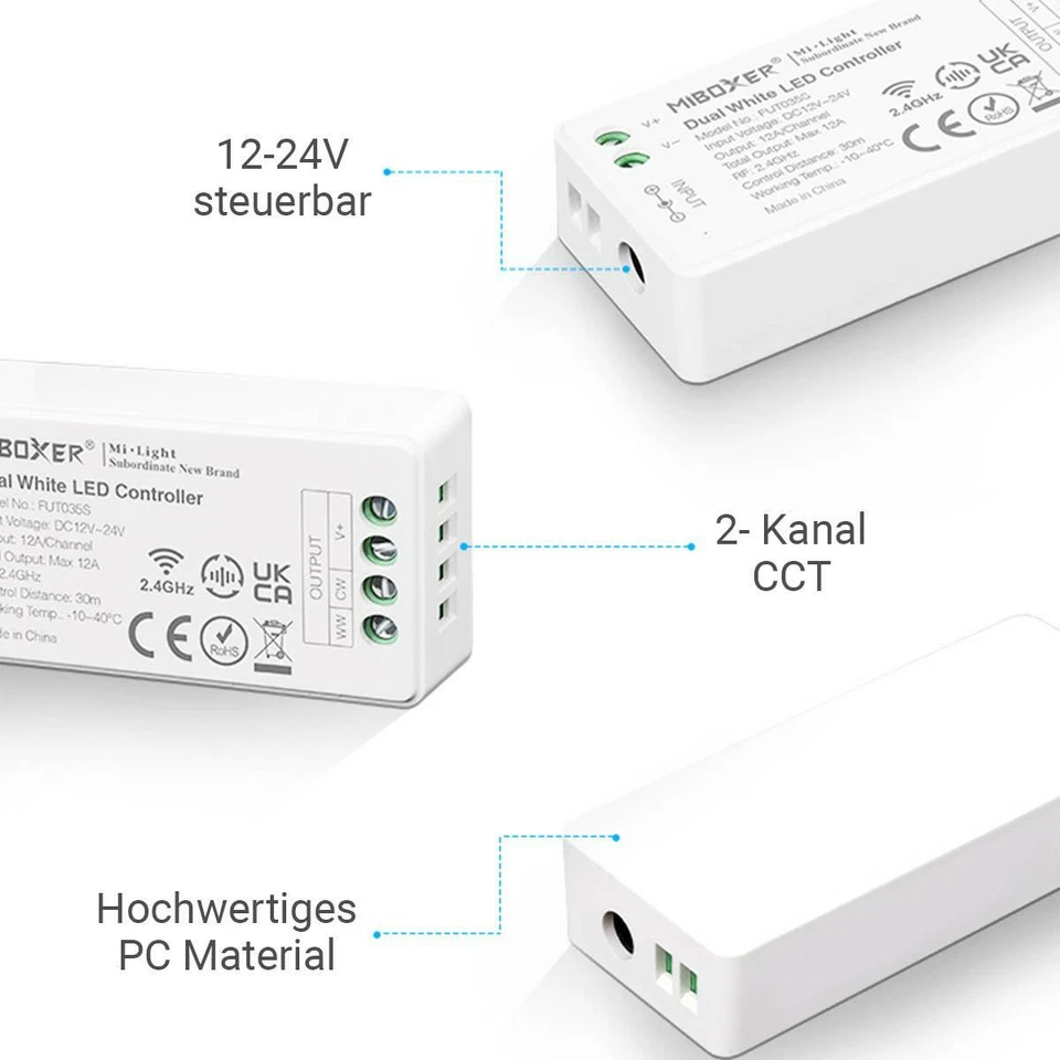 MiBoxer CCT LED Controller Mini 12/24V Multifunktion LED Strip Steuerung FUT035S - Bild 4 von 4