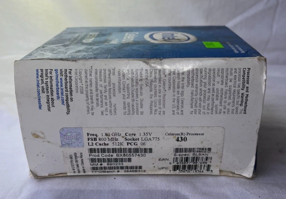 New in Box Intel Celeron 430 1.8 GHz SL9XN CPU Processor - Image 2 of 3