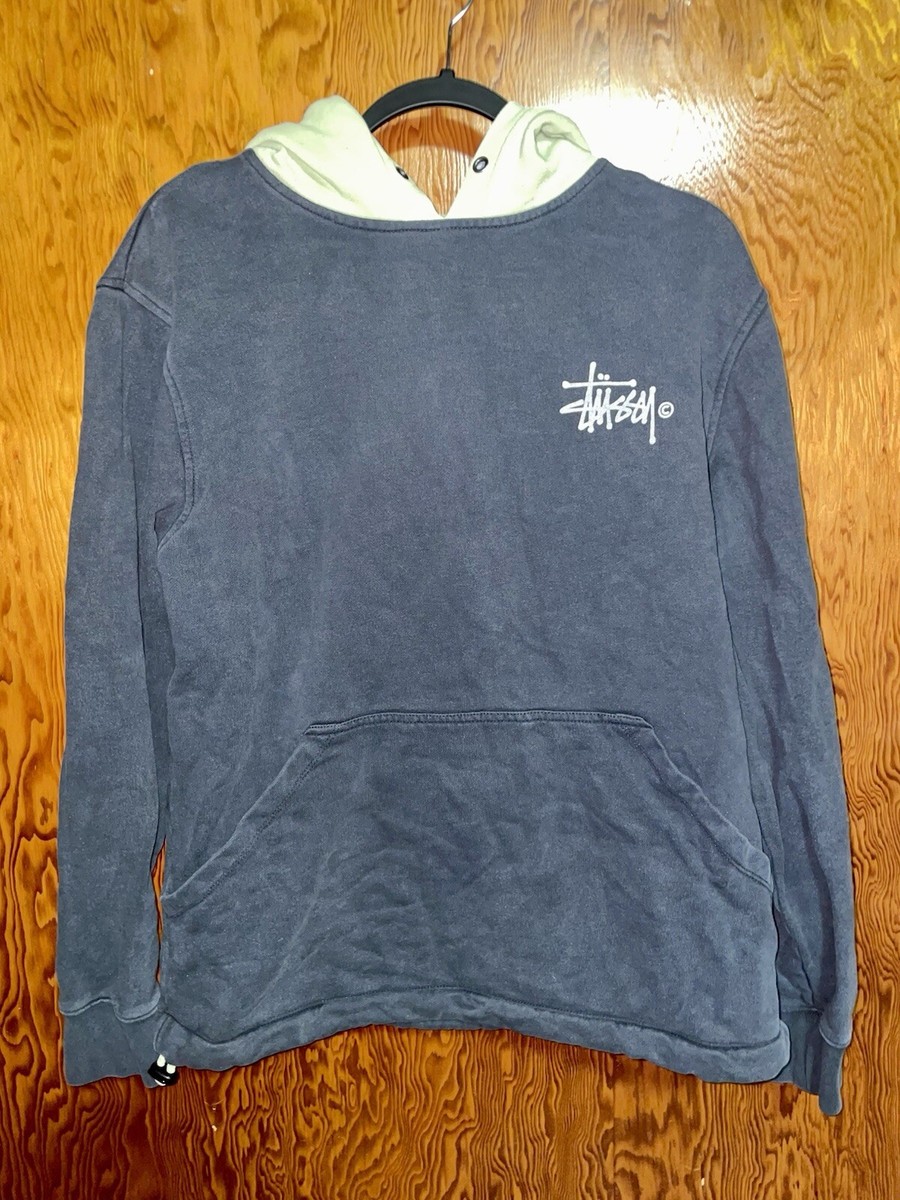 Stussy Two Tone Black/Green Graphic Hoodie Sweatshirt