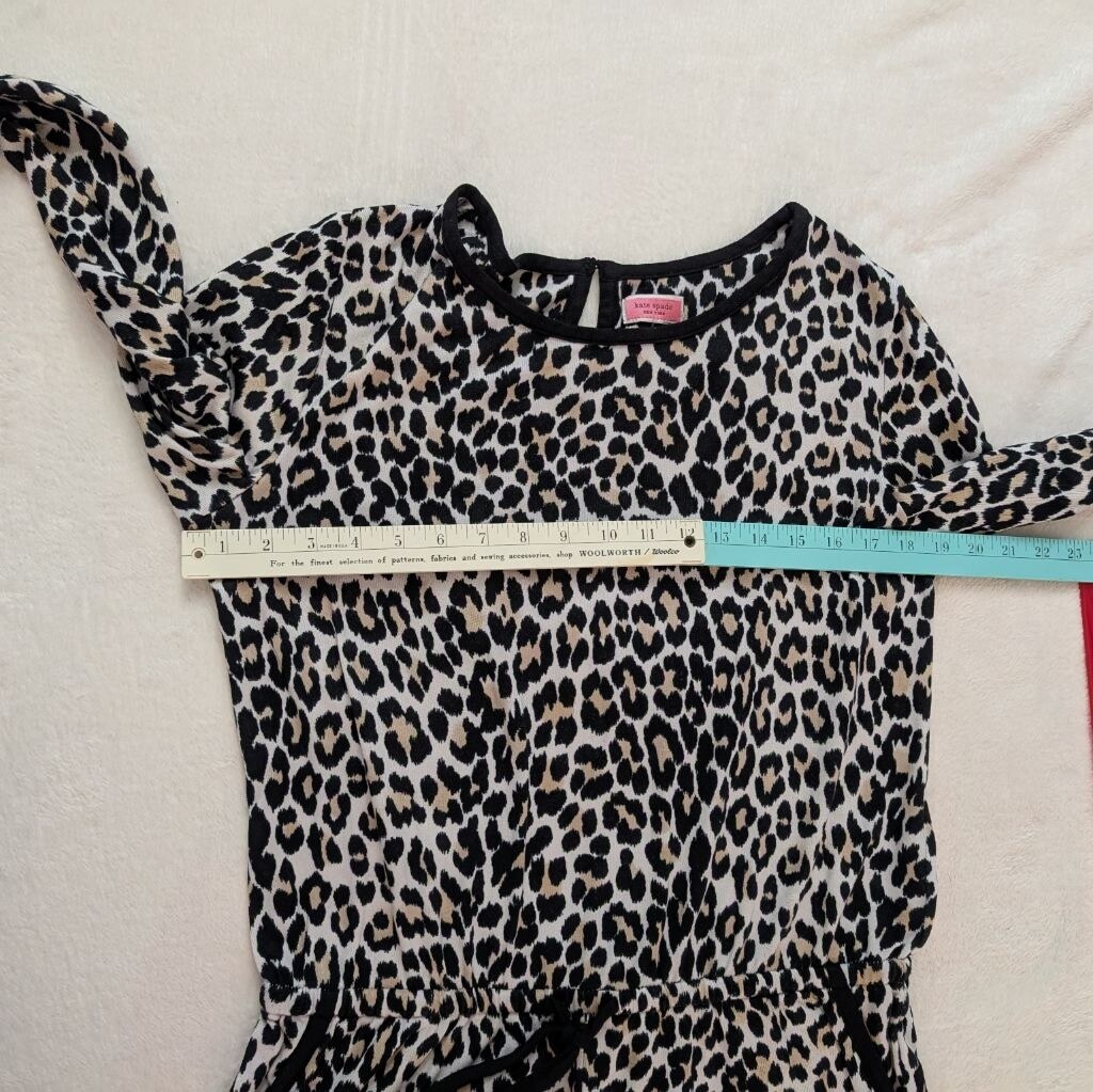 Kate Spade Romper Leopard Print Long Sleeve Jumpsuit - Large thumbnail 10