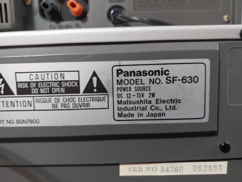 Panasonic SG-P200 Cassette Deck & AM/FM Receiver And SF-630 record player - Picture 8 of 8